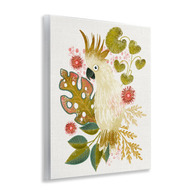 Art mural de cacatoès et feuilles tropicales par Fineapple Pear