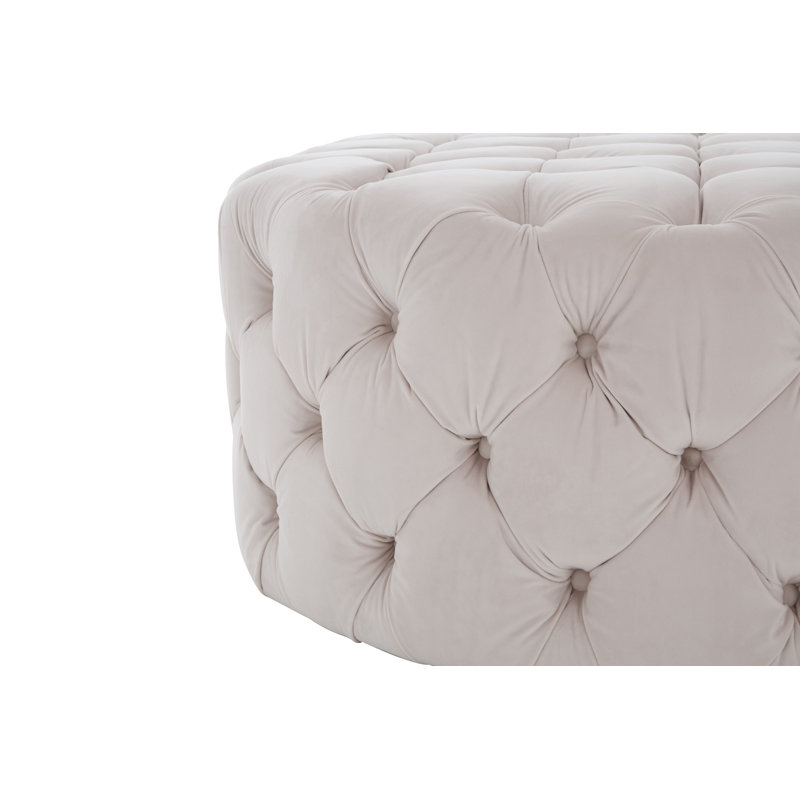 Donnelly 103cm Wide Tufted Round Solid Colour Standard Ottoman