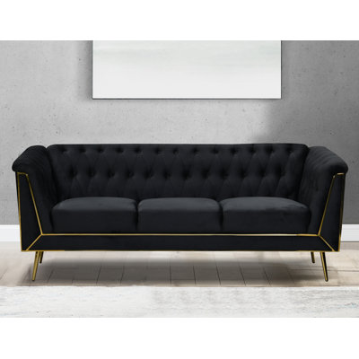 Sardella 80" Velvet Flared Arm Sofa 