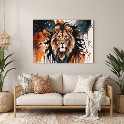 Art mural en métal, faune, lion asiatique