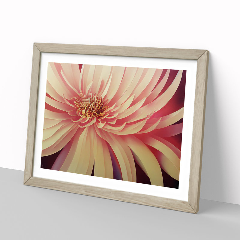 Chrysanthemum Flower Vol.4 - Framed Print, 25cm H x 34cm W x 2cm D, Oak Framed