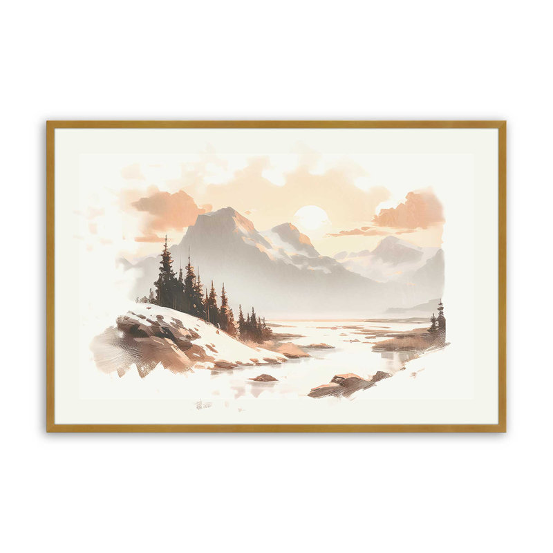 Imprimé Winter's Quiet Refuge II, H 25,25 po x l 37,25 po, Cadre photo doré simple