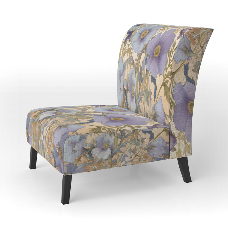 Fauteuil de chambre rembourré rétro, collage, floraison, chrysanthème blanc rétro