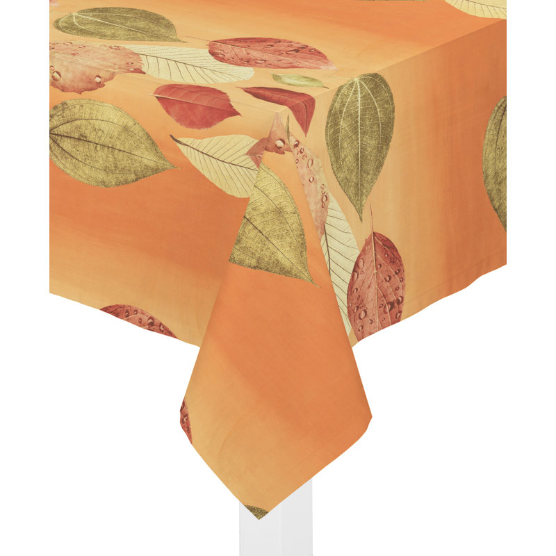 Poppy Tablecloth, Green/Orange, 130cm W x 160cm L