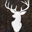 Silhouette d'un cerf sur bois | Toile brune encadrée
