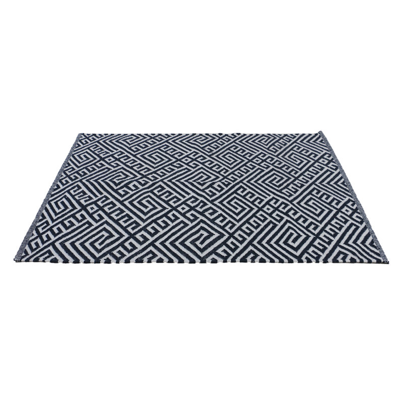 Wowza Geometric Area Rug in Black/White, Rectangle 9' x 12'