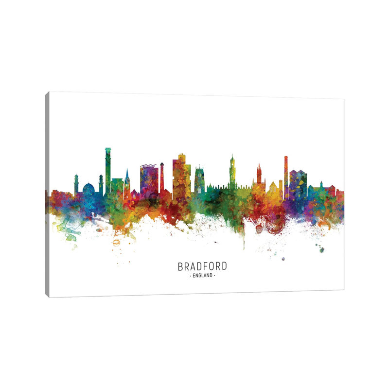Bradford England Skyline by Michael Tompsett - Wrapped Canvas Print, 20.32 cm H x 30.48 cm W