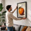 Single Orange Study Botanical - Framed Print-525702385-525702387