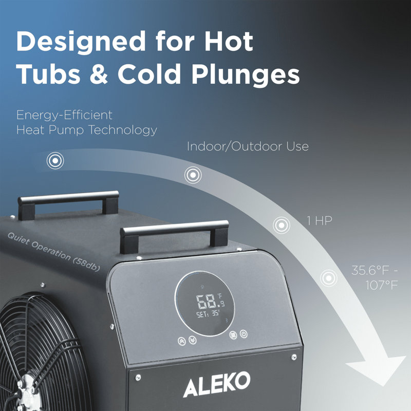 ALEKO Black Electric Cold Plunge Tub with Wi-Fi Control