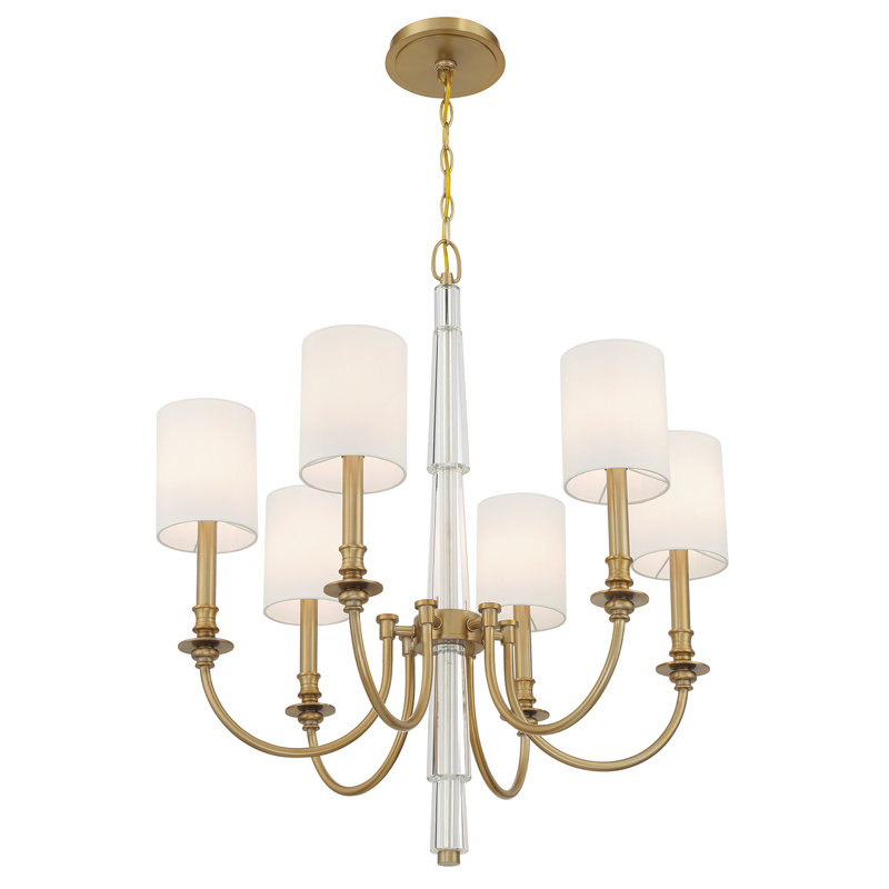 Boynton 6 Light Aged Brass Chandelier