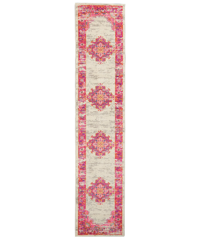 Tapis ivoire traditionnel Augusta, Tapis de couloir 2 pi 2 po x 10 pi