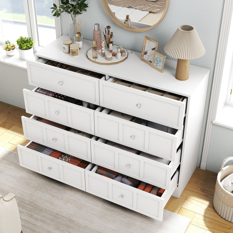 47'' W 8 - Drawer Double Dresser, White