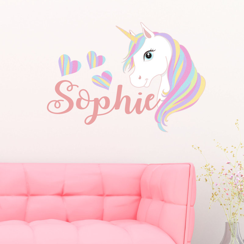 Personalised Unicorn Wall Sticker, Yes