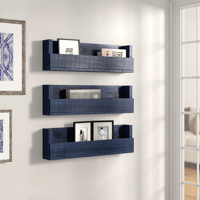 Burch Alder Floating Shelf, Navy