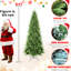 Arbre de Noël 8 pi avec profil mince pour les coins serrés, 1612 pointes Pe +, structure articulée, installation facile, branches idéales, support en métal
