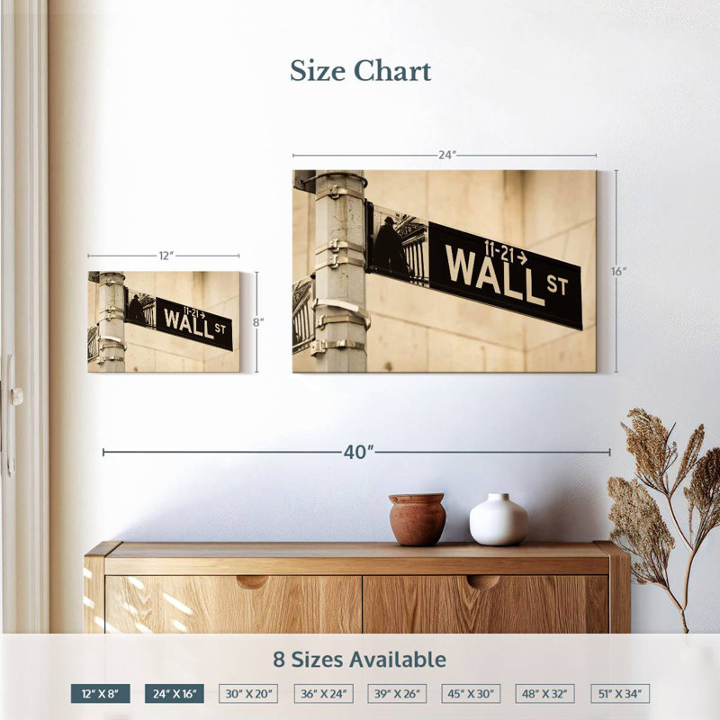 Lynelle Wall Street Sign, 16" H x 24" W