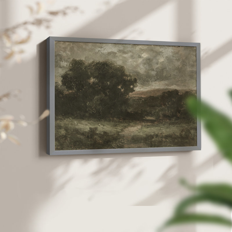 Paysages rétro-DCCxxi-impression encadrée - réversible, Gris, H 22 po x l 28 po
