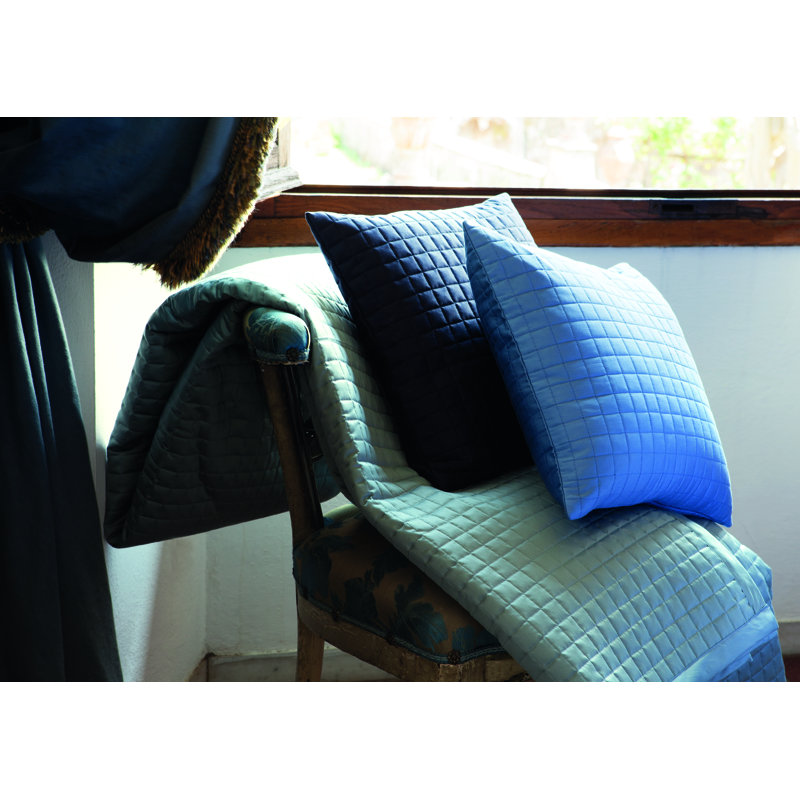 Masaccio Sateen Coverlet, Wilton Blue, Queen Coverlet
