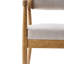 Chaise rembourrée moderne Bernard avec pieds en bois d'hévéa et dossier courbé Bernard