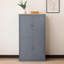 Simple armoire de plancher grise équipée de deux tiroirs, de deux planches réglables et de huit tablettes de porte, parfaites pour la cuisine à domicile-1756186044