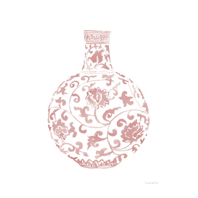 "Pink Chinoiserie Vase III" by Mercedes Lopez Charro Machine-Made Print 