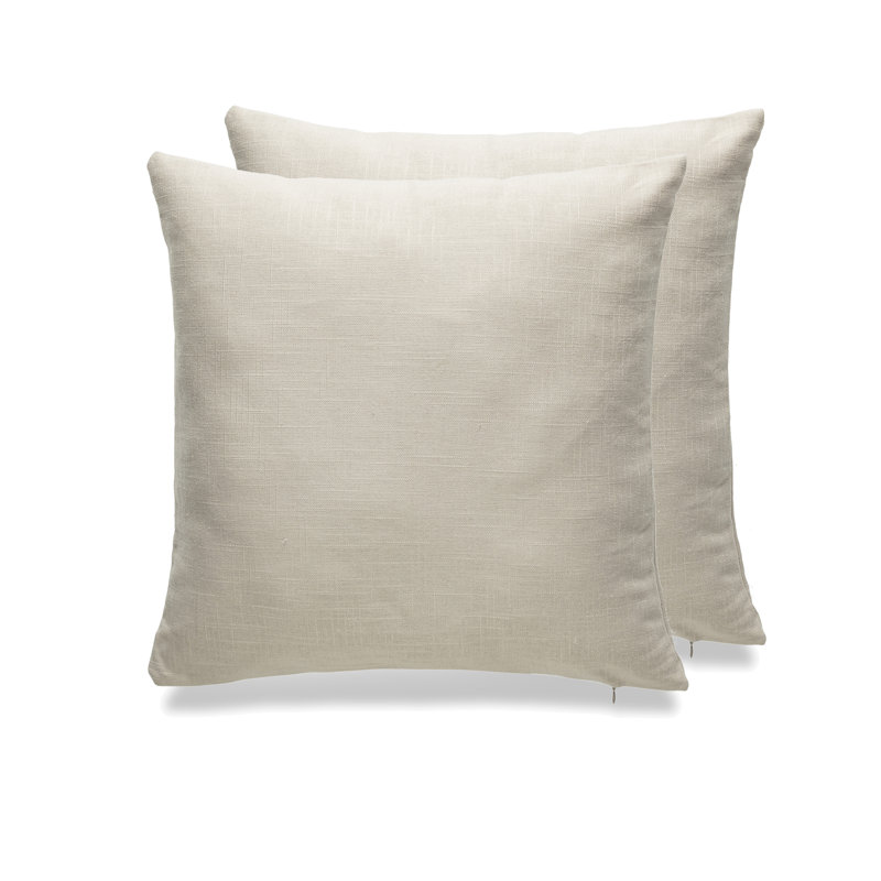  Housse de coussin carré et insert, Beige, Housse de coussin seulement - sans coussin
