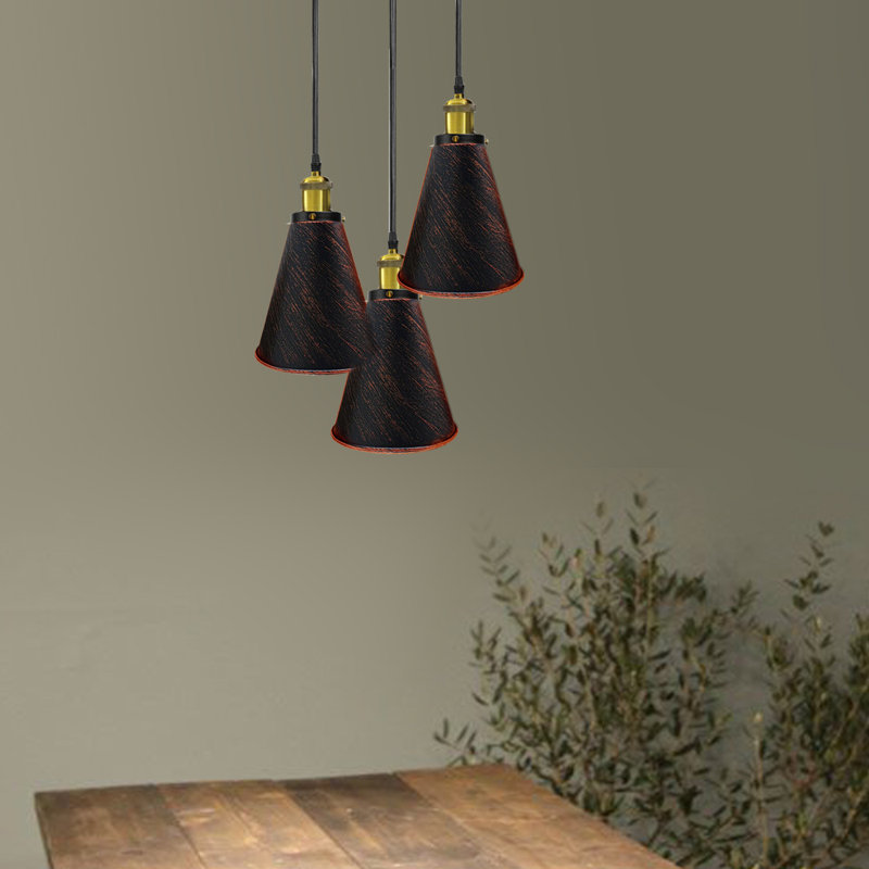 Lombardo 3 - Light Cluster Pendant, Rustic Red