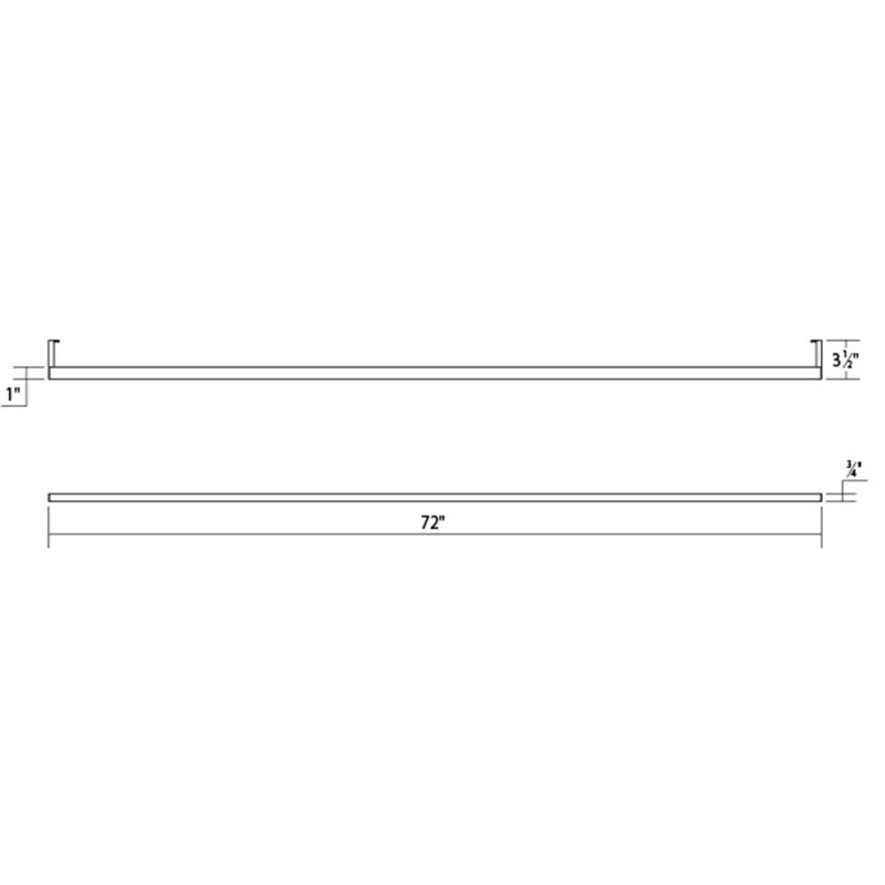 Thin-Line™ 1 - Light LED Bath Bar, Satin White, 3000K, 0.75'' H X 72'' W X 3.5'' D