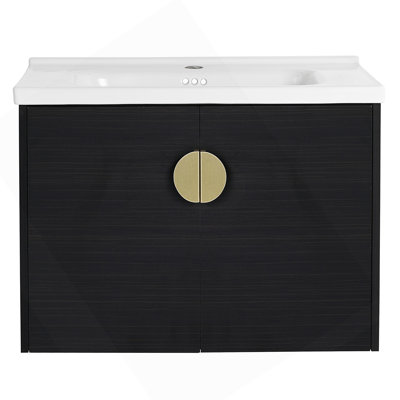 Meuble-lavabo à fermeture en douceur de 40 po avec lavabo, rangement spacieux et fixation murale pour salle de bain moderne