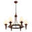6 Light Classic Farmhouse Wagon Wheel Chandelier With White Shade For Dining Room & Living Room - Dimmable Lighting-1066865385