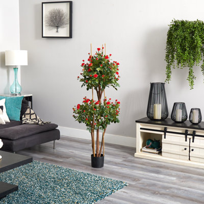 Mini Rose Topiary Silk Tree