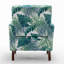 Patterned Polyester Blend Armchair, Solid Birch Wood Frame with Brown Tapered Legs