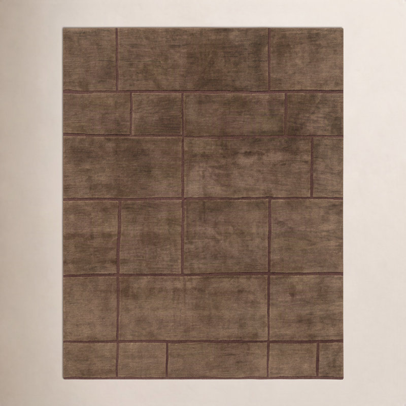 Enrica Rio Hand Tufted Wool Indoor Rug, Brown, 2'6x8'