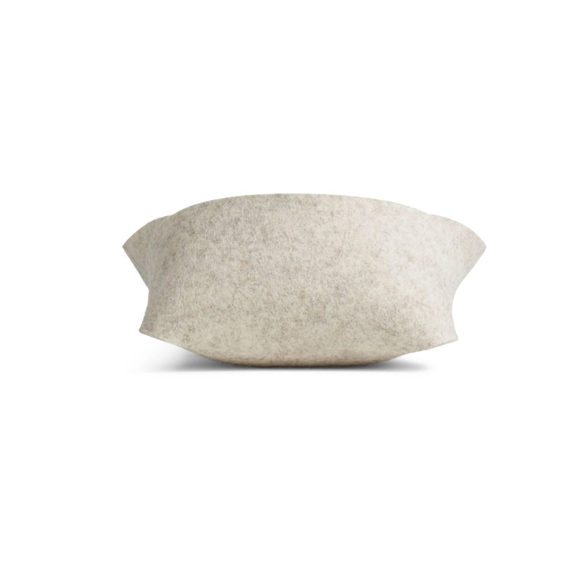 Double Tuck Fabric Decorative Basket, Heathered Off-White, 4" H x 16" W x 9" D