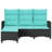  Reclining Patio Sofa With Cushions L-Shaped Black Poly Rattan-894910577-894910588