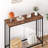 Console Table, Behind Couch Table, Industrial Hallway Table with Glass Shelf and Metal Frame-2120666542