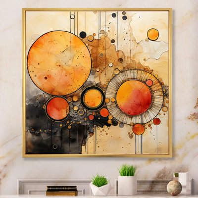 «Escape To Serenity Vintage Gold Watercolor I», art mural moderne sur toile géométrique