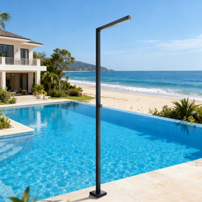 88"H 316 Stainless Steel Freestanding Outdoor Shower Cold Water Only