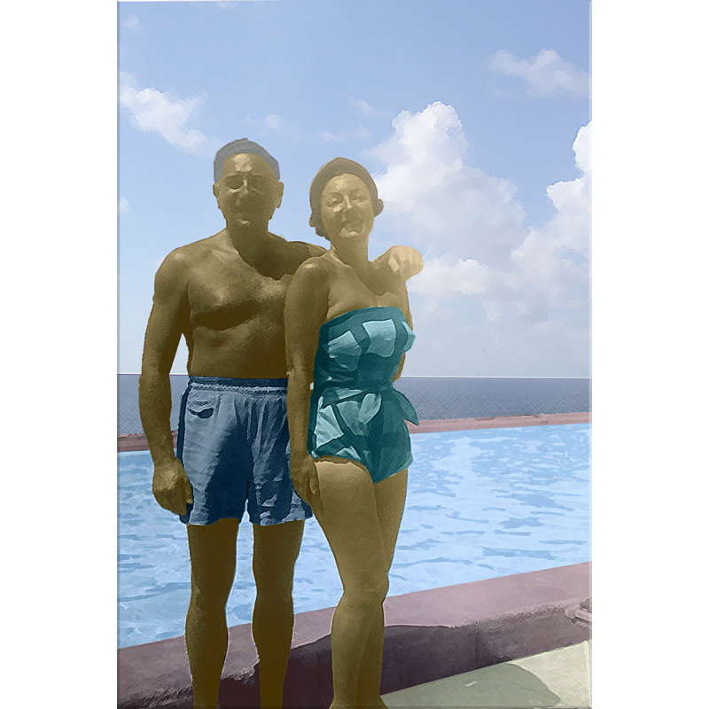 Sol and Helen debout par Michael Wolk - peinture sur toile tendue