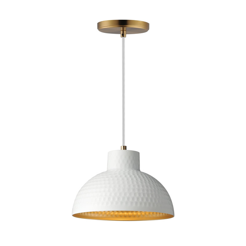 Luminaire suspendu Rockport, Blanc / laiton vieilli naturel, H 8,5 po x l 10 po x P 10 po