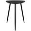 Table basse et de bout noire 2 pièces avec un design triangulaire, une finition lisse, une esthétique contemporaine pour les espaces élégants en noir, des pieds en fer en bois de manguier