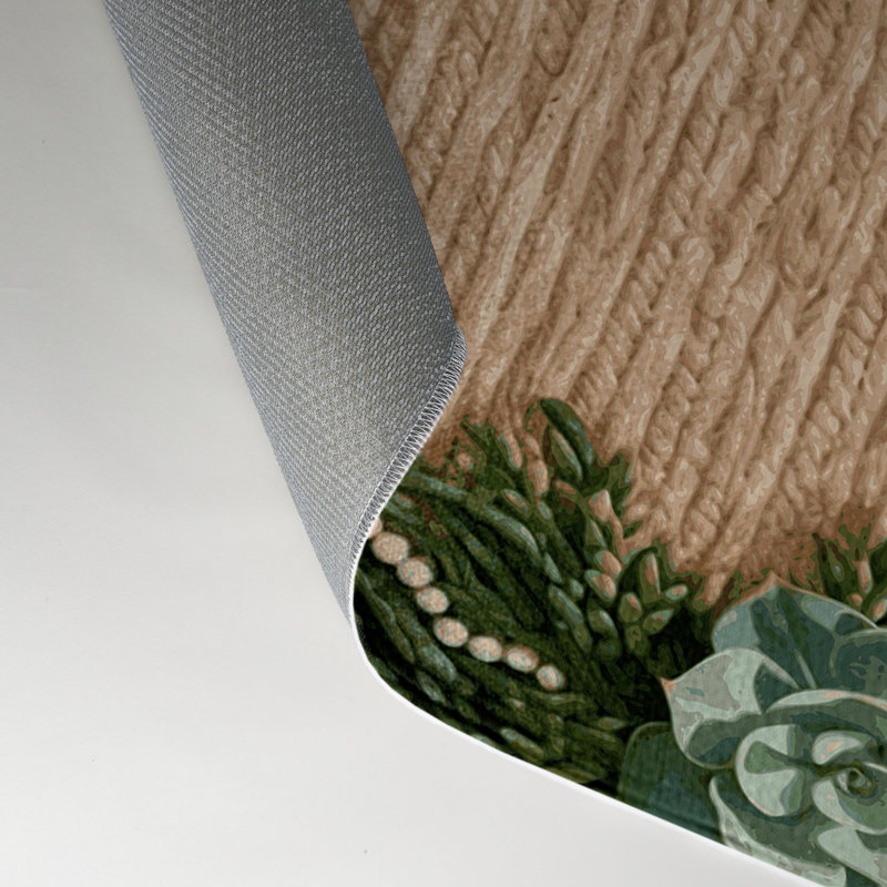 Tapis d'intérieur et d'extérieur brun Botanical, Rectangulaire 3 pi x 5 pi