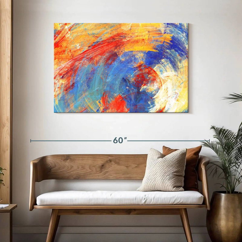 Avery Red Yellow Blue Abstract, 30" H x 45" W