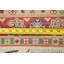 Tapis de couloir beige / ivoire / rouge en laine noué à la main de conception unique 2 pi 8 po x 9 pi 8 po