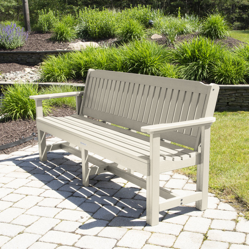 Banc de jardin en plastique Lunz, Blanc délavé