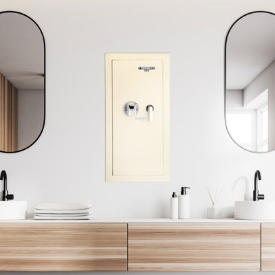 Coffre-fort mural biométrique beige à ouverture gauche de 0,82 pi³ - Module d'empreintes digitales facile à programmer avec fonctionnalités pour une sécurité accrue