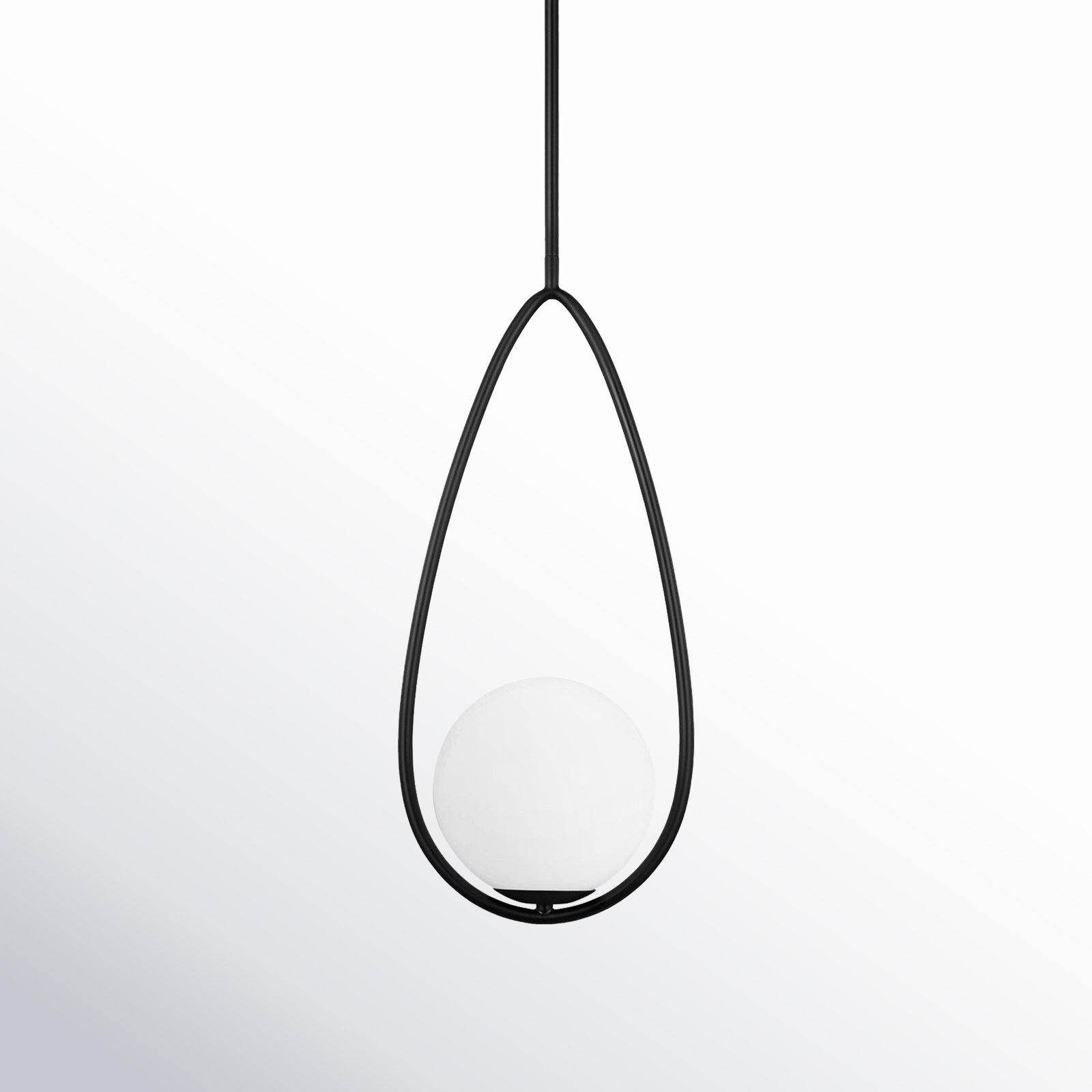 Alain Single Light Glass Dimmable Pendant, Midnight Black