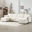 Cloud Comfort 4 modulaire avec profondeur de 136 po, 2 coussins décoratifs, velours côtelé respirant, structure en bois, pour 4 sièges de détente à la maison, confort semblable à un nuage beige, mousse haute densité, salon et appartement-1748783602