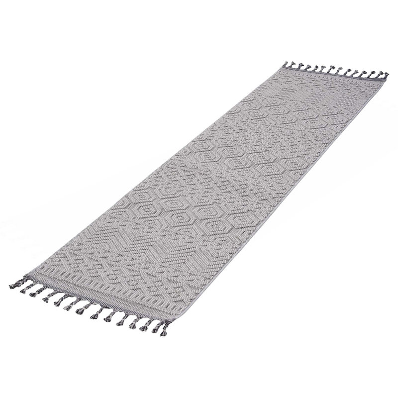 Tapis d'intérieur / extérieur à motif géométrique Collection, Tapis de couloir 2 pi 2 po x 8 pi