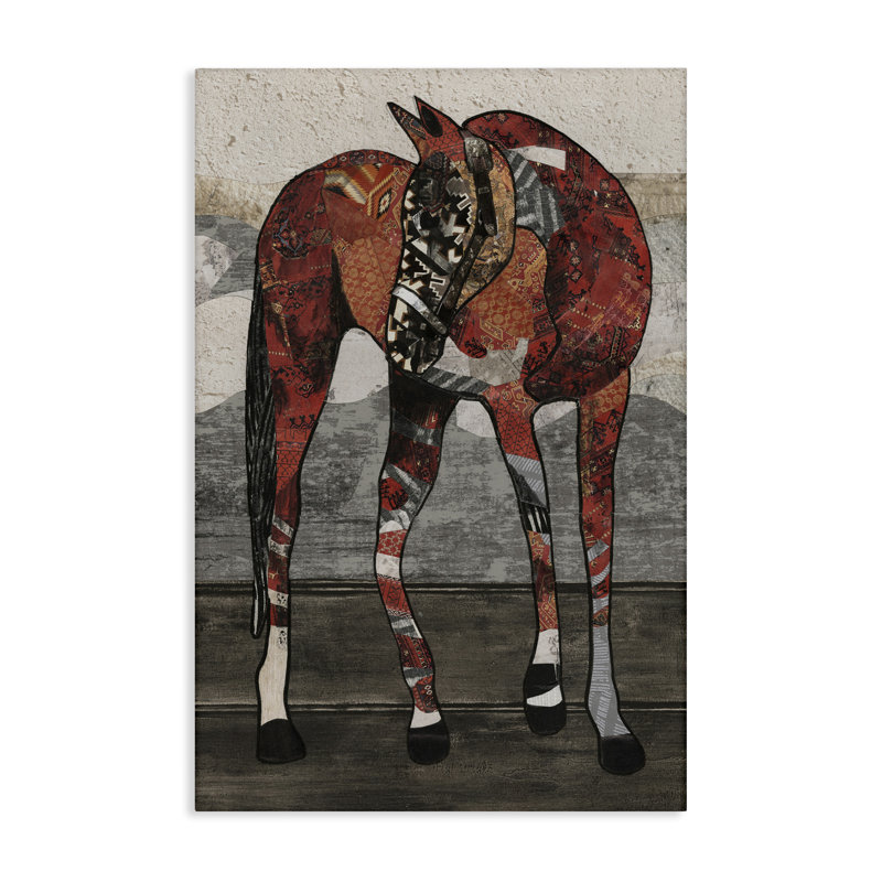 Cheval, art mural sur toile par Good, H 24 po x l 16 po